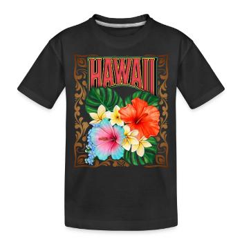 Vintage Hawaii, Hawaii, Hawaiian Aloha, Hibiscus - T-shirt bio Premium Enfant - noir - Devant
