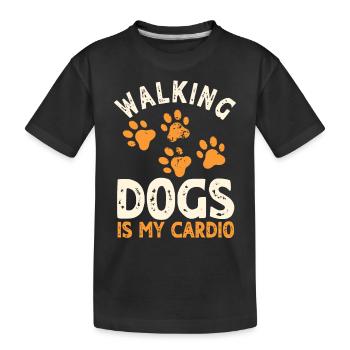 Lustiger Hundeausführer - Kinder Premium Bio T-Shirt - Schwarz - Vorne