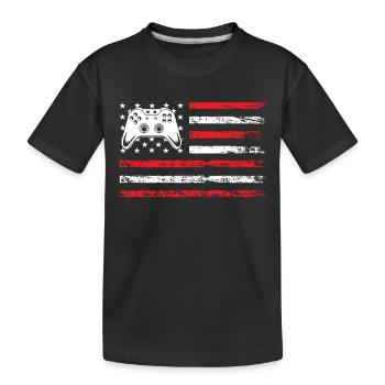 American Sports Flag Online-Videospiel Esport - Kinder Premium Bio T-Shirt - Schwarz - Vorne