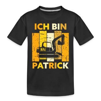 Patrick Geschenk Name Namensschild Geburtstag - Kinder Premium Bio T-Shirt - Schwarz - Vorne