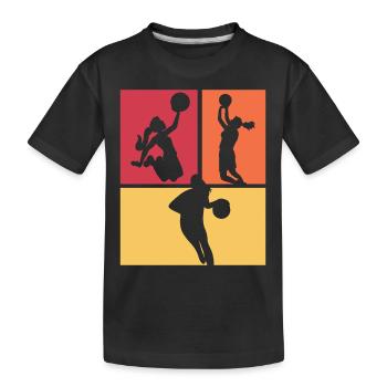Women Basketball Girls Basketball Player - Kids' Premium Organic T-Shirt - black - Front