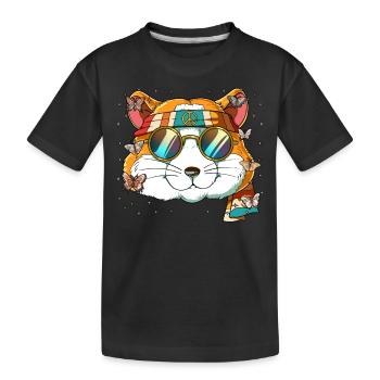 60er 70er Jahre Kostüm Groovy Hippie - Kinder Premium Bio T-Shirt - Schwarz - Vorne