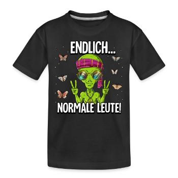 Endlich Normale Leute Hippie Goa Rave - Kinder Premium Bio T-Shirt - Schwarz - Vorne