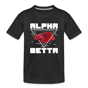 Drôle de poisson Alpha Red Betta pour un - T-shirt bio Premium Enfant - noir - Devant