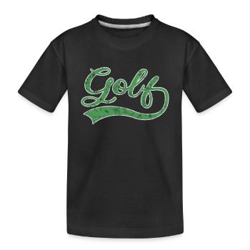 Golf lettering - Kids' Premium Organic T-Shirt - black - Front