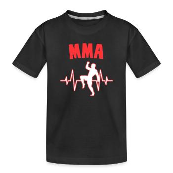MMA Kampfsport Herzschlag - Kinder Premium Bio T-Shirt - Schwarz - Vorne