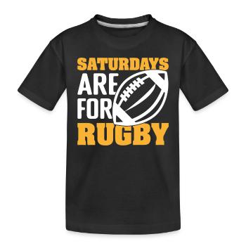 SAMSTAGS IST FÜR RUGBY - Kinder Premium Bio T-Shirt - Schwarz - Vorne