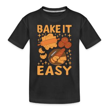 Bäcker Bäckerei Backen - Kinder Premium Bio T-Shirt - Schwarz - Vorne