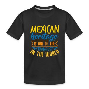 MEXIKANISCHES ERBE STÄRKSTES DER WELT - Kinder Premium Bio T-Shirt - Schwarz - Vorne