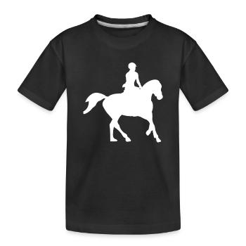 Horse riding - Kids' Premium Organic T-Shirt - black - Front