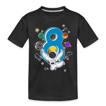 Astronaute 8 ans Space Rocket 8e anniversaire - T-shirt bio Premium Enfant - noir - Devant
