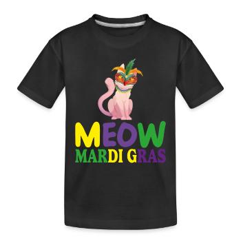 funny mardi gras Cute Cat Siamese MEOW MARDI GRAS - T-shirt bio Premium Enfant - noir - Devant