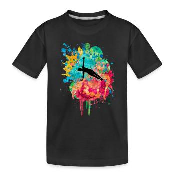 Yoga and Pilates in PopArt - Kids' Premium Organic T-Shirt - black - Front