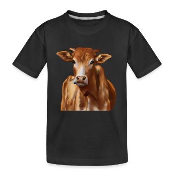 Vache suisse brune - T-shirt bio Premium Enfant - noir - Devant