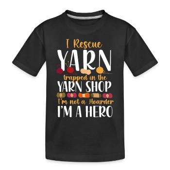 Knitting Knitter I Rescue Yarn - Kinder Premium Bio T-Shirt - Schwarz - Vorne