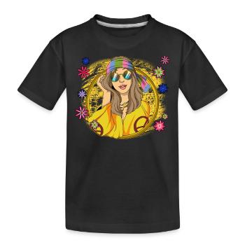 années 60 70 Costume Groovy Hippie - T-shirt bio Premium Enfant - noir - Devant