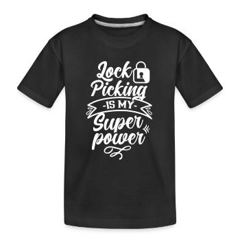 Lock picking is my superpower cracking lock - Kids' Premium Organic T-Shirt - black - Front