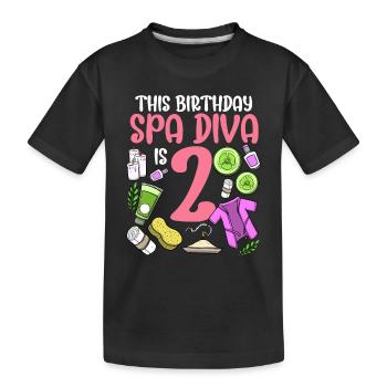Spa Geburtstag für Mädchen 2. Spa Geburtstagsfeier - Kinder Premium Bio T-Shirt - Schwarz - Vorne