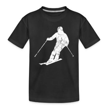 Silhouette de skieur - T-shirt bio Premium Enfant - noir - Devant