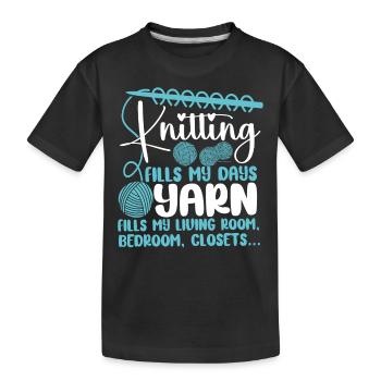 Tricoter Tricoter Tricoter Remplir mon - T-shirt bio Premium Enfant - noir - Devant