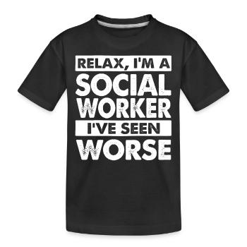 Travailleur social - T-shirt bio Premium Enfant - noir - Devant
