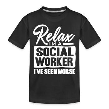 Travailleur social - T-shirt bio Premium Enfant - noir - Devant
