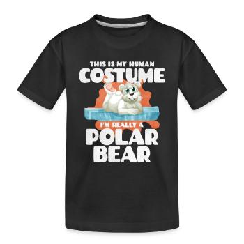 Polar bear - Kids' Premium Organic T-Shirt - black - Front