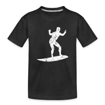 Silhouette de surfeur - T-shirt bio Premium Enfant - noir - Devant