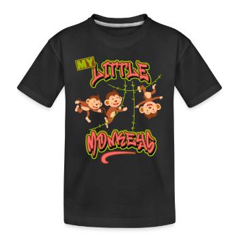 Trois petits singes de dessins animés, petits singes, disant - T-shirt bio Premium Enfant - noir - Devant
