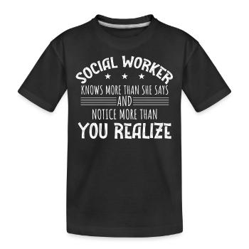 Travailleur social - T-shirt bio Premium Enfant - noir - Devant