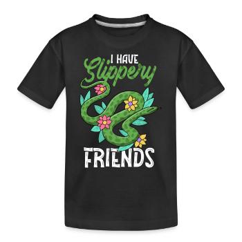 Schlange, Reptil - Schlangen - Kinder Premium Bio T-Shirt - Schwarz - Vorne