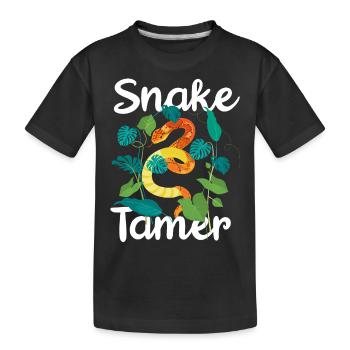 Schlange, Reptil - Schlangen - Kinder Premium Bio T-Shirt - Schwarz - Vorne