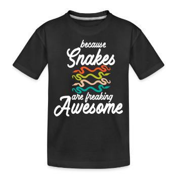 Schlange, Reptil - Schlangen - Kinder Premium Bio T-Shirt - Schwarz - Vorne