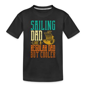 Sailing Dad Definition Funny Sport Sailor Boat - Kids' Premium Organic T-Shirt - black - Front