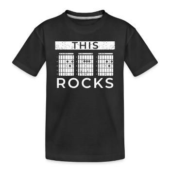 Diese Gitarre Dad Rocks Musik Noten Akkord Diagram - Kinder Premium Bio T-Shirt - Schwarz - Vorne