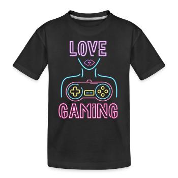 Love Gaming - Gamer Nerd - Kinder Premium Bio T-Shirt - Schwarz - Vorne