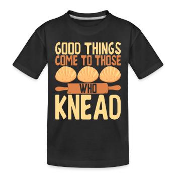 Bäcker Bäckerei Backen - Kinder Premium Bio T-Shirt - Schwarz - Vorne