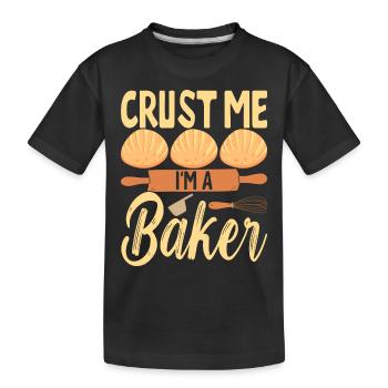Bäcker Bäckerei Backen - Kinder Premium Bio T-Shirt - Schwarz - Vorne