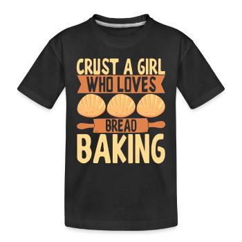 Bäcker Bäckerei Backen - Kinder Premium Bio T-Shirt - Schwarz - Vorne
