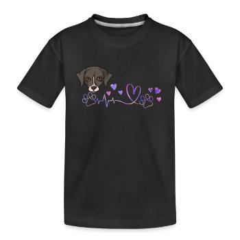 Whippet - Kinder Premium Bio T-Shirt - Schwarz - Vorne