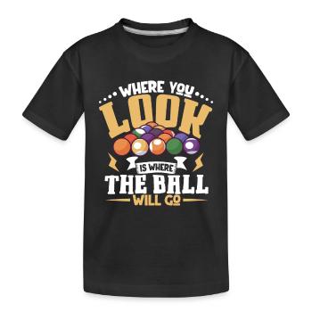 Pool Billiards Cue Sports Professional Pool Player - Kids' Premium Organic T-Shirt - black - Front