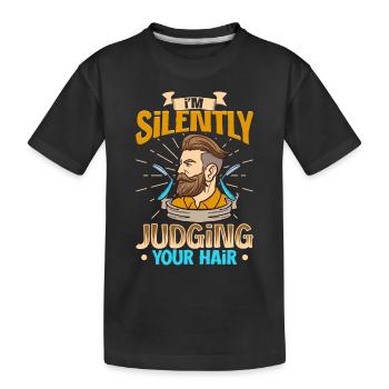 Beard Barber Hairdresser Hairstylist Hair Salon - Kids' Premium Organic T-Shirt - black - Front