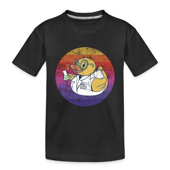Bain Canard Scientifique Rétro - T-shirt bio Premium Enfant - noir - Devant
