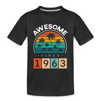 1963 Born Birthday Year of Birth Vintage - Kids' Premium Organic T-Shirt - black - Front