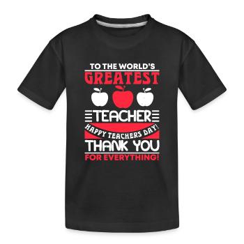 AU PLUS GRAND ENSEIGNANT DU MONDE, MERCI POUR - T-shirt bio Premium Enfant - noir - Devant