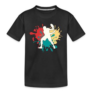 tennis silhouette - Kinder Premium Bio T-Shirt - Schwarz - Vorne