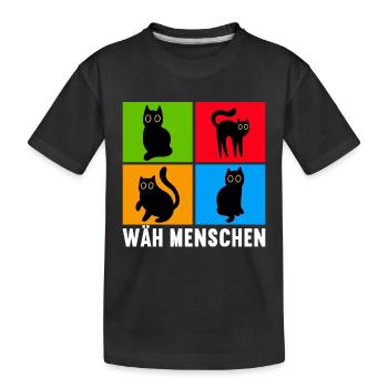 Katzen Misanthrop Sarkasmus - Kinder Premium Bio T-Shirt - Schwarz - Vorne
