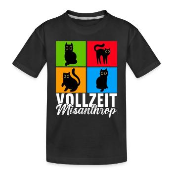Katzen Misanthrop Sarkasmus - Kinder Premium Bio T-Shirt - Schwarz - Vorne