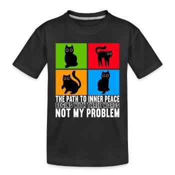 Katzen Misanthrop Sarkasmus - Kinder Premium Bio T-Shirt - Schwarz - Vorne