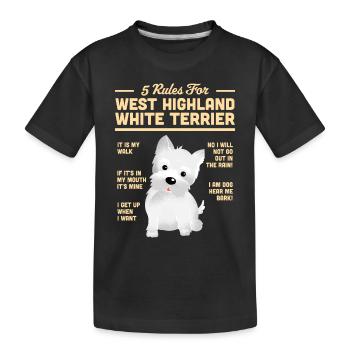West highland terrier - Kids' Premium Organic T-Shirt - black - Front
